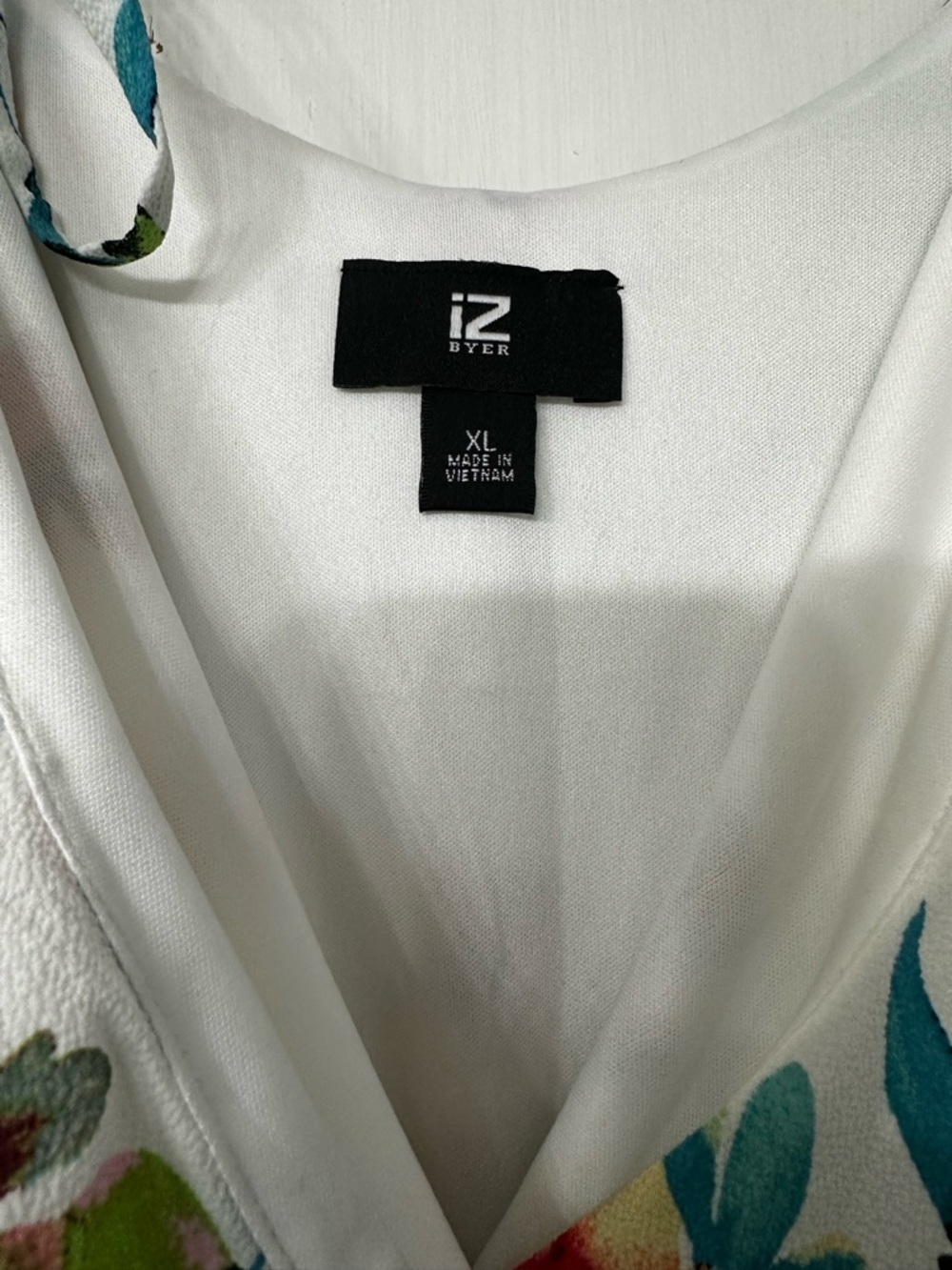 NWT IZ Byer Floral Wrap Dress XXL White High Low Ruffle Boho Spring - Picture 5 of 6